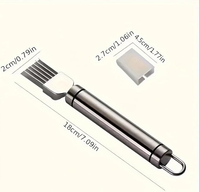2Pack Green Onion Slicer, Multi-Blade Kitchen Herb Cutter, Professional Scallion Shredding Tool (2, Silver and black)