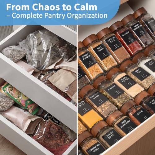 Glass Spice Jars with Labels, 24pcs 4oz Seasoning Organizer Jars