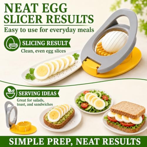 Egg Slicer for Hard Boiled Eggs with Stainless Steel Wire - Image 4