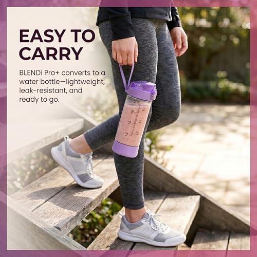 BLENDi Pro+ Portable Blender (17.5oz, Purple) – Powerful Ice Crushing 120W Motor, USB-C Rechargeable, Cordless Personal Blender Smoothies, Shakes & More – BPA-Free, Self-Cleaning, Travel-Friendly - Image 5