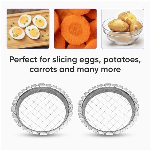 Egg Dicer for Hard Boiled Eggs 2 Pcs - Carrot, Potato & Egg Salad Chopper Grid/Slicer - Metal Egg Chopper for Hard Boiled Eggs and Vegetables with Wire Stainless Steel - Image 5