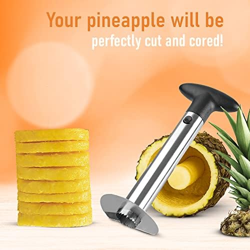 Pineapple Corer And Slicer Tool, Stainless Steel Pineapple Core Remover with Non Slip Handle