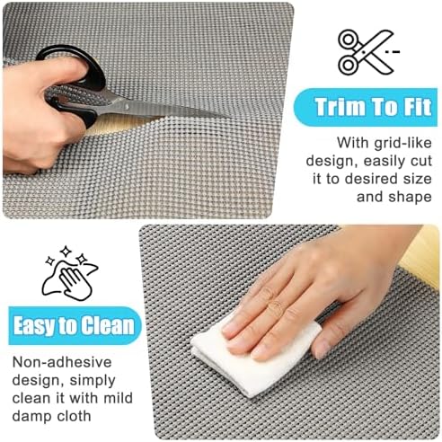 Non-Slip Shelf Cabinet and Drawer Liner, 12IN x 20FT, Dark Gray