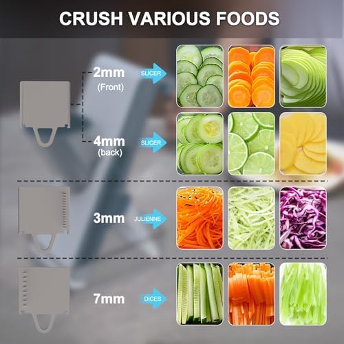 Mandoline Slicer Safe Multifunctional Dicer Adjustable Commercial Slicer Machine Stainless Steel Chopper (Grey Light Blue) - Image 3