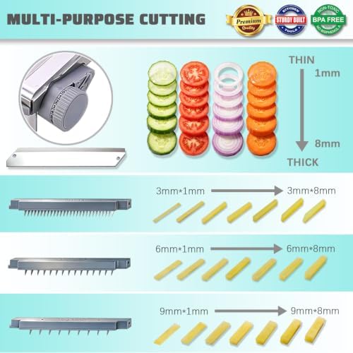 Goldtree Mandoline Slicer Adjustable Vegetable Onion Potato Food Cutter - Image 5