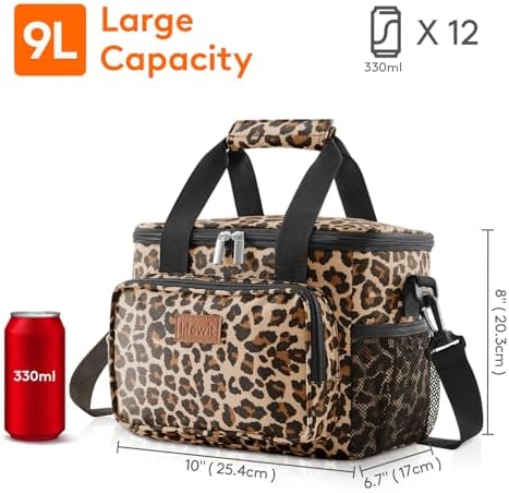 Insulated Lunch Box for Men, Lunch Bag Cooler Women, 12-Can 9L