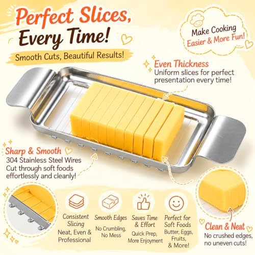 JAYVAR Cheese Slicer and Butter Cutter, 304 Stainless Steel Wire - Image 2