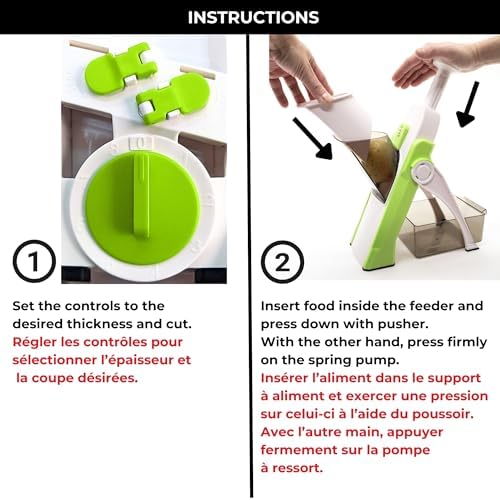 Starfrit Pump'n'Slice Vertical Mandoline, Food Slicer & Chopper, Safe - Image 5
