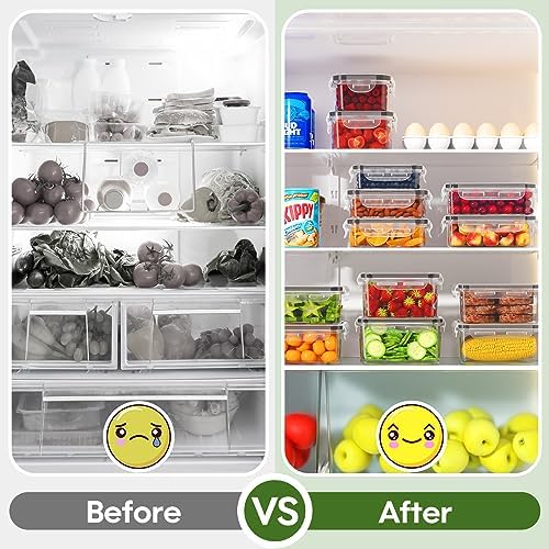 36-Piece Food Storage Containers with Lids(18 Container & 18 Lid), Plastic Food Containers for Pantry & Kitchen Storage and Organization, BPA-Free, Leak Proof, Reusable with Labels & Pen