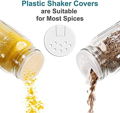 15 Pack 4oz Glass Spice Jars with Metal Caps and Shaker Lids