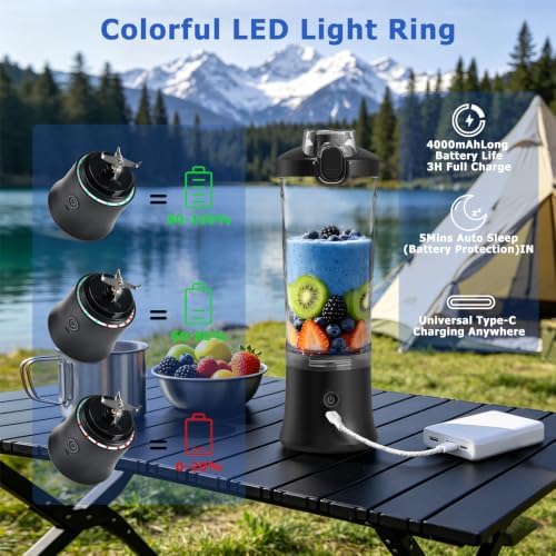 CC Store Portable Blender 20 Oz with USB-C Rechargeable Design,LED Light - Image 5