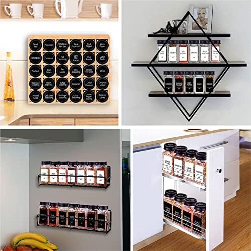 48 Pack Glass Spice Jars with Labels, 4oz Spice Containers