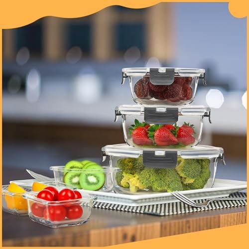 30 Pcs Glass Meal Prep Containers, Food Storage Containers with Lids