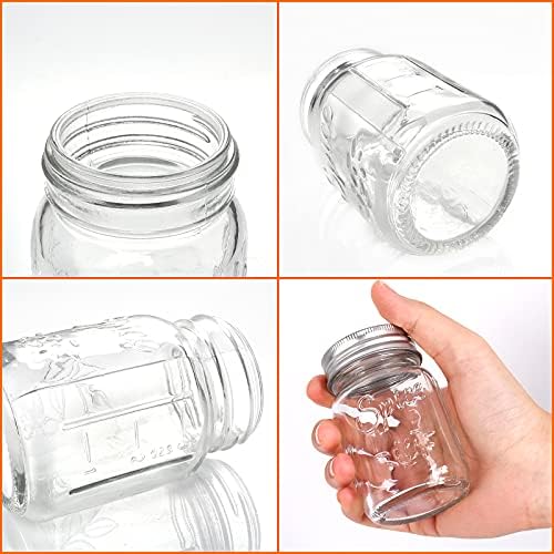 15 Pack 4oz Glass Spice Jars with Metal Caps and Shaker Lids