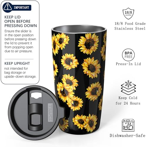 TILUCK 20 oz Insulated Coffee Tumbler with BPA-Free Lid - Image 2