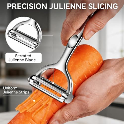 Stainless Steel Apple Slicer Corer Cutter,2 in 1 Y Peeler for Peeling