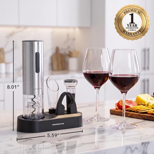 Rechargeable Electric Wine Opener Set, Silver, WBR446S