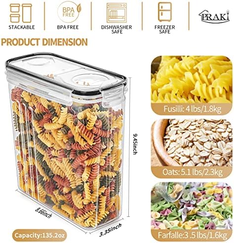 Cereal Containers Storage Set (4L,135.2 Oz) with Pour Spout, 4PCS