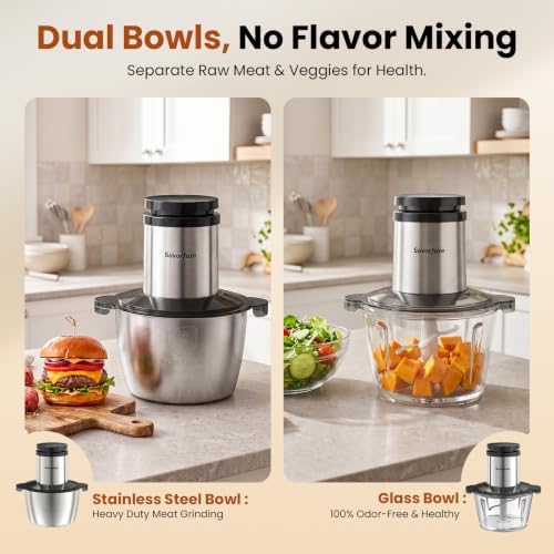 2-Speed Food Processor with 2 Bowls & Smoothie Blender Grinder Combo - Image 5