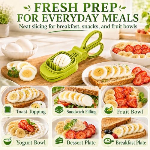 Egg Slicer for Hard Boiled Eggs with Stainless Steel Blade
