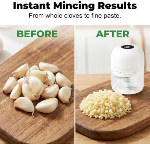 Electric Garlic Chopper, Portable Food Processor, Cordless Chopper (Green) - Image 4