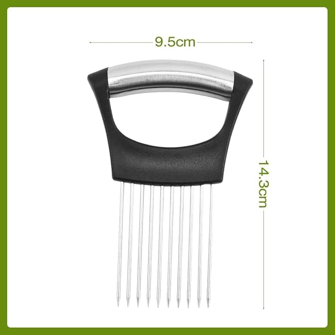 Stainless Steel Onion Slice Holder, New Onion Holder for Slicing, Lemon Slicer Vegetable Cutter, Chopper Slicing Assistant Tool for Potato, Tomato, Meat, Onion Home Kitchen Tools