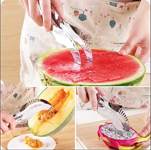 Pineapple Corer, Stainless Steel Fruit Slicer Set -Pineapple Corer and Slicer, Watermelon Slicer Cutter,Melon Baller Scoop 5 pack fruit fork - Creative Kitchen Slicing Kit
