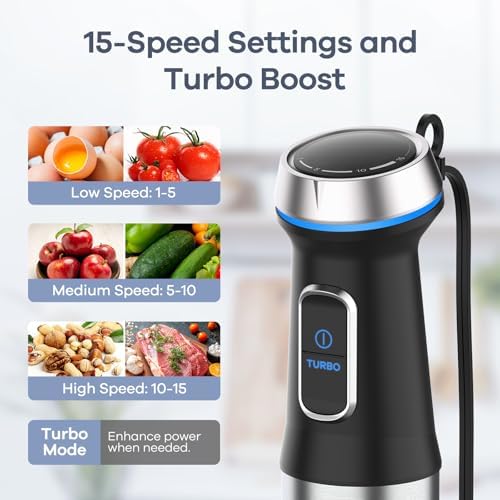 Ganiza Immersion Blender Handheld, 6 in 1 Corded Hand Blenders Immersion - Image 4