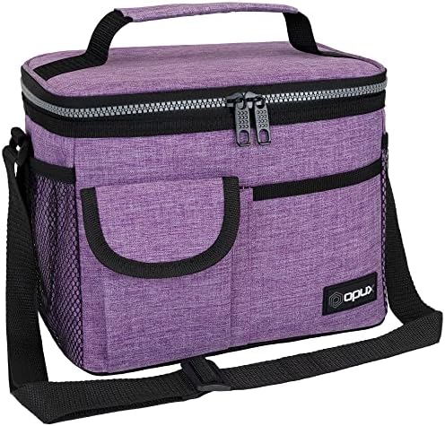 Insulated Lunch Box Adult, 14 Can Leakproof Cooler Bag Kid, Purple