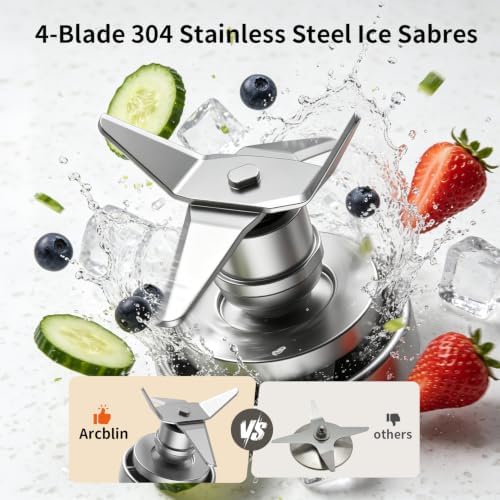 Glass Blender with 51 oz, 1100W, 2 Speeds + Pulse, Black - Image 2
