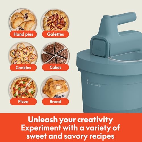 bella 3.5 Qt Hand & Stand Mixer, 2 in 1 Electric Mixer with Bowl, Dough Hook, Whisk & Egg Beater, Multifunctional Handheld Mixer for Baking, 200 Watt, Surf - Image 6