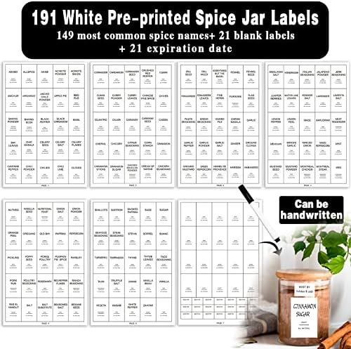 12 Pcs Glass Spice Jars with Bamboo Airtight Lids and 191 Labels - 8.5oz Small Food Storage Containers for Kitchen, Seasoning, Coffee, Herb - Spoon and Marker Included