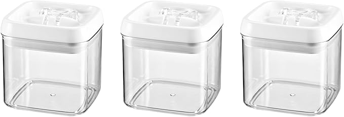 Felli Flip Tite Food Storage Container 4" Small Size Airtight Lid Lock Top, Stackable Kitchen Canister for Space Saving, Pantry Fridge Cupboard Organizer, Spice Seasoning Pet Treats Snack (0.5 qt)