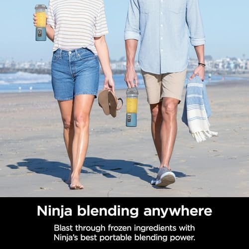 Ninja Blast 16 oz. Personal Portable Blender with Leak Proof Lid and Easy Sip Spout, Perfect for Smoothies, Cordless, USB-C Rechargeable, Dishwasher Safe Parts (Renewed) (Denim Blue) - Image 4