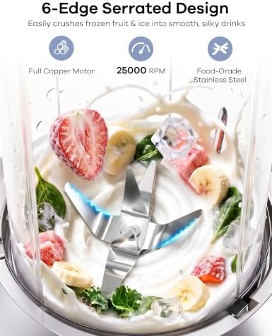 Ganiza Auto Program Smoothie Blender, 1000W Max Personal Kitchen Blenders - Image 4