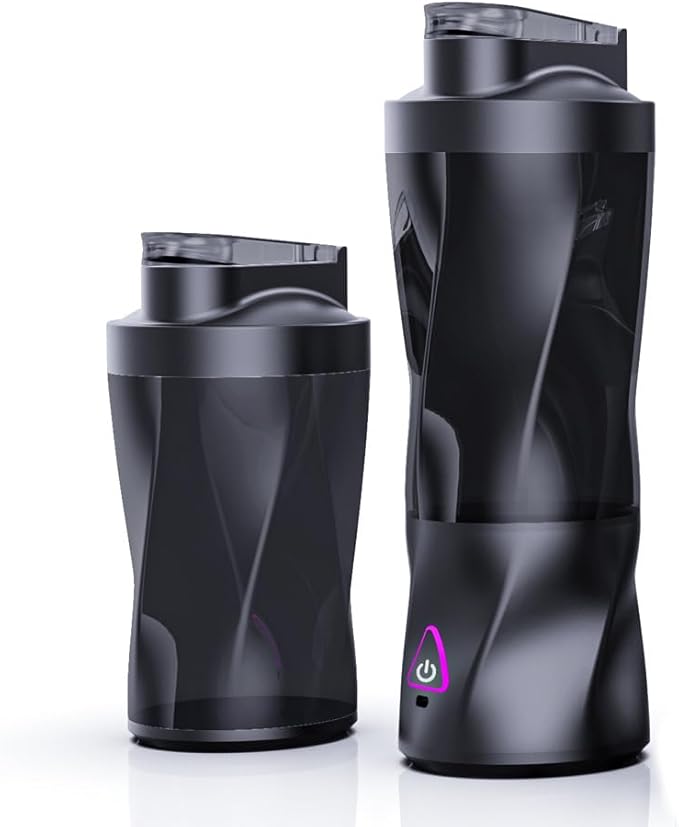 Portable Blender 700ml (24oz),USB Rechargeable Personal,360W High-Power Motor, 6000mAh Long-Lasting Battery, Self Cleaning & BPA Free & Leakproof-Lid for Travel, Home, Office, Camping (Black)