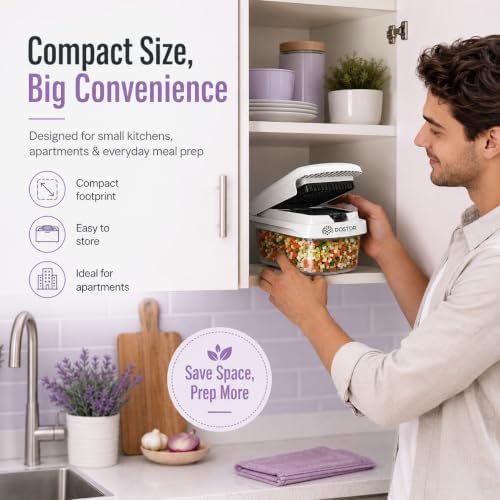 Compact Premium Vegetable Chopper Container Graded Stainless Steel & ABS