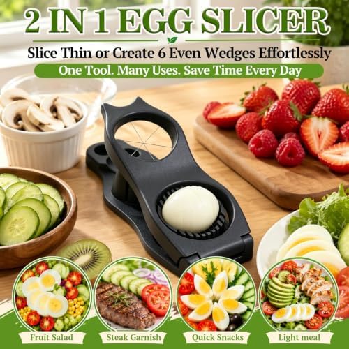 NOVANO 2 in 1 Egg Slicer for Hard Boiled Eggs - Image 2