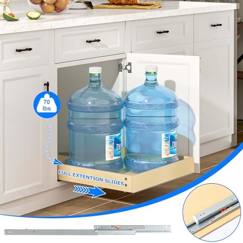 Soft Close Pull Out Cabinet Organizer, 32" W x 22" D Pull Out Drawer for Cabinet, Bottom Mount Pull Out Drawers for Kitchen Cabinets, Durable Pullout Drawers for Home & Kitchen Organization