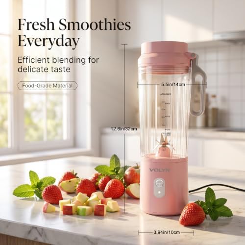 VOLYN Mini Electric Blender Smoothie Maker with Straw & Cleaning Brush - Image 3