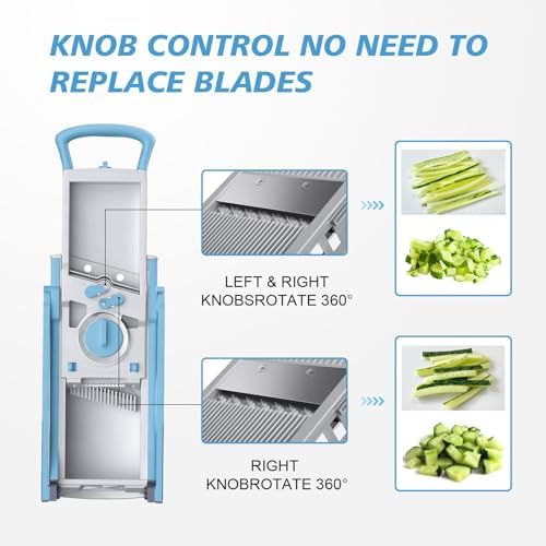 Upgraded Safety Vegetable Slicer and Chopper, Adjustable Vegetable and Food Processor, Potato and French Fry Cutter, No Blade Replacement Required, Kitchen Cutting Tool. - Image 3