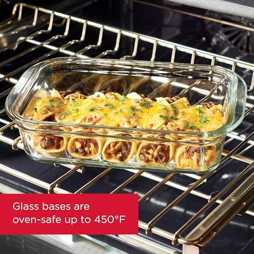 Brilliance Glass Food Storage Containers, Assorted Sizes, Set of 9, BPA-Free, Leak-Proof, Clear
