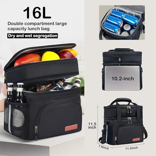 Tactical Lunch Box for Men/Women, 16L Expandable Insulated Lunch Bag