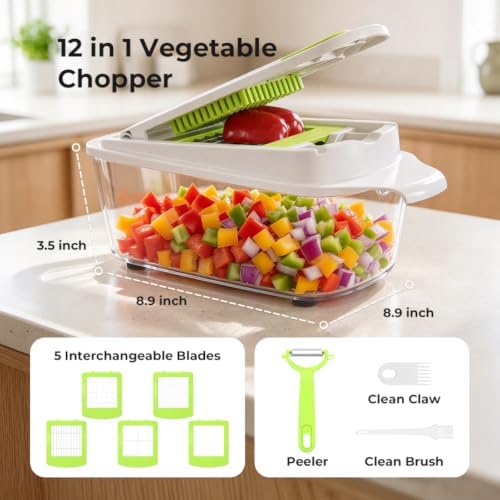 Vegetable Chopper Mandoline Slicer, Food Dicer Chopper, Veggie Cutter - Image 6