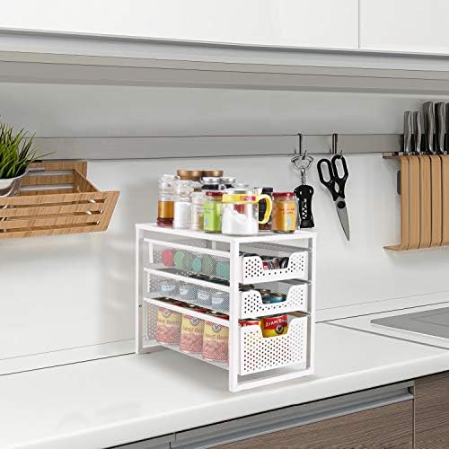 Under Sink Organizer 3-Tier with Sliding Storage Drawer