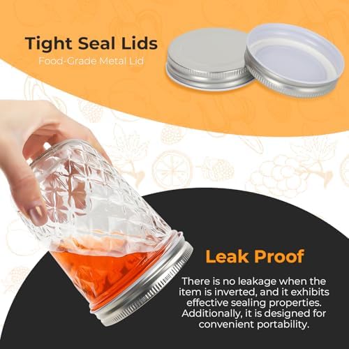 12 Pack16oz Wide Mouth Glass Mason Jars, Canning Jars with Airtight Lids