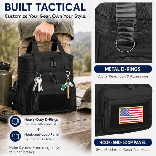 Tactical Lunch Box Men Expandable Insulated Leakproof Cooler Bag
