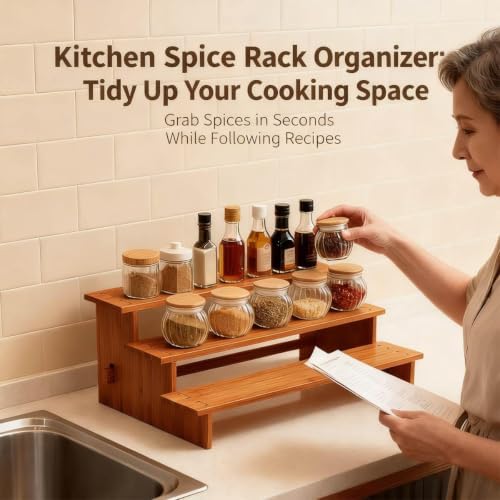 Spice Rack Organizer for Cabinets,Countertop & Pantries