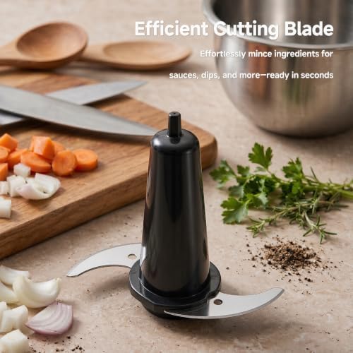 Food Chopper Electric 3-Cup, Pulse & Stainless Steel Blade, Black