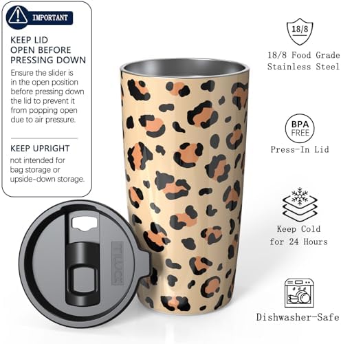 TILUCK 20 oz Insulated Coffee Tumbler with BPA-Free Lid - Image 2